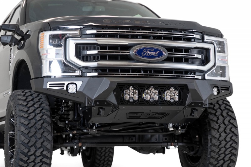 Ford F250 Front Bumper - Addictive Desert Designs - Bomber - Hammer Black with Satin Black panels - `17-`20